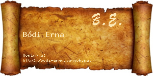 Bódi Erna névjegykártya